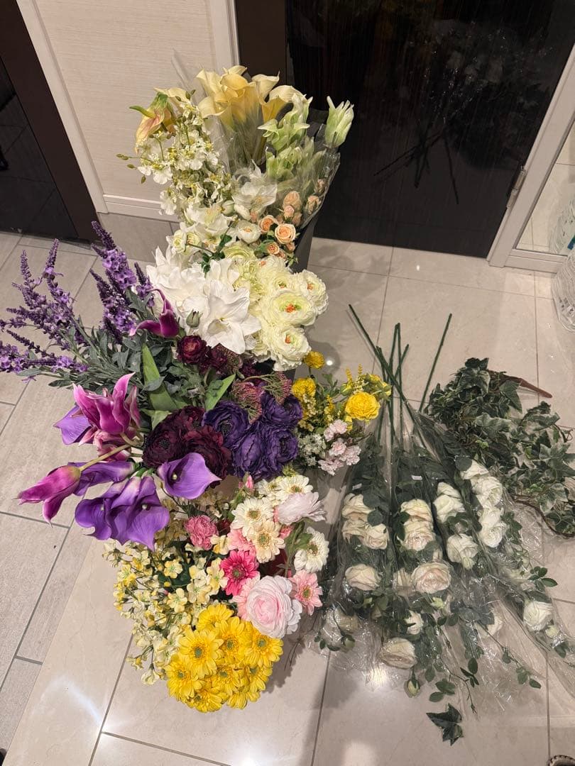 【まとめ売り】アートフラワーセット 多色 造花 アーティフィシャルフラワー