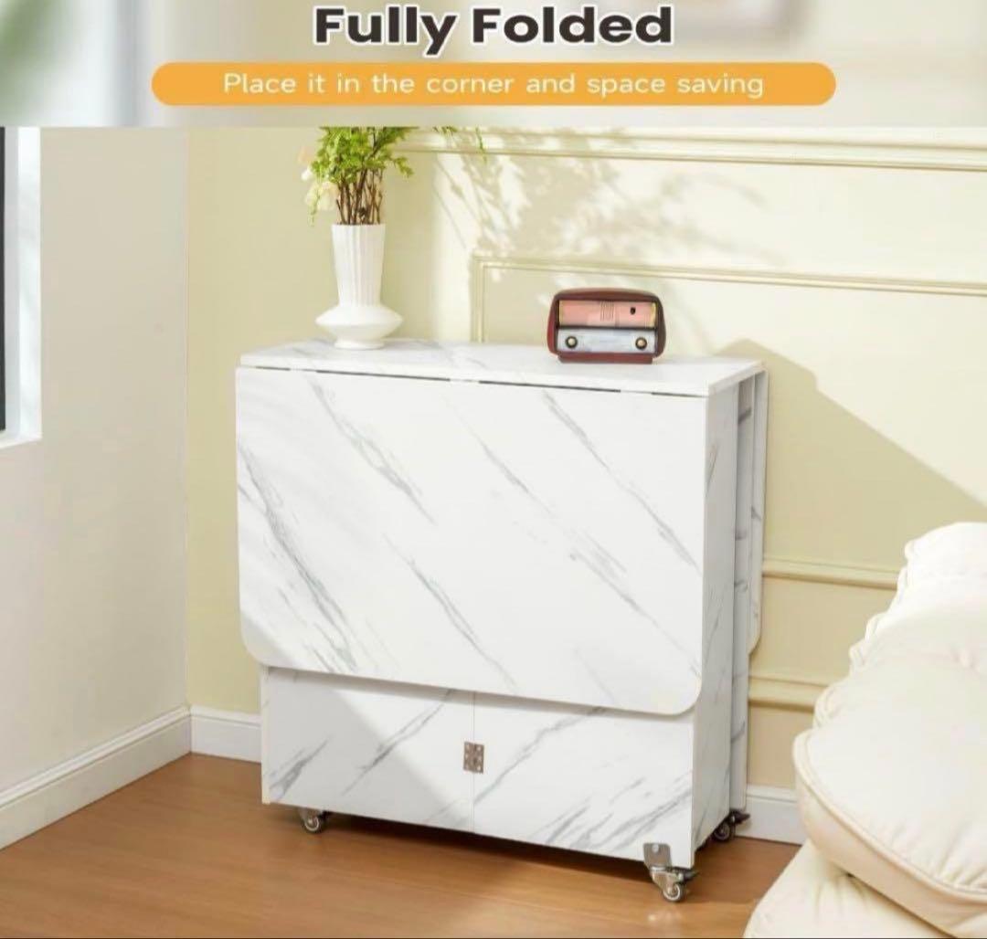 折りたたみダイニングテーブル 万能ドロップリーフダイニングテーブル ロック可能