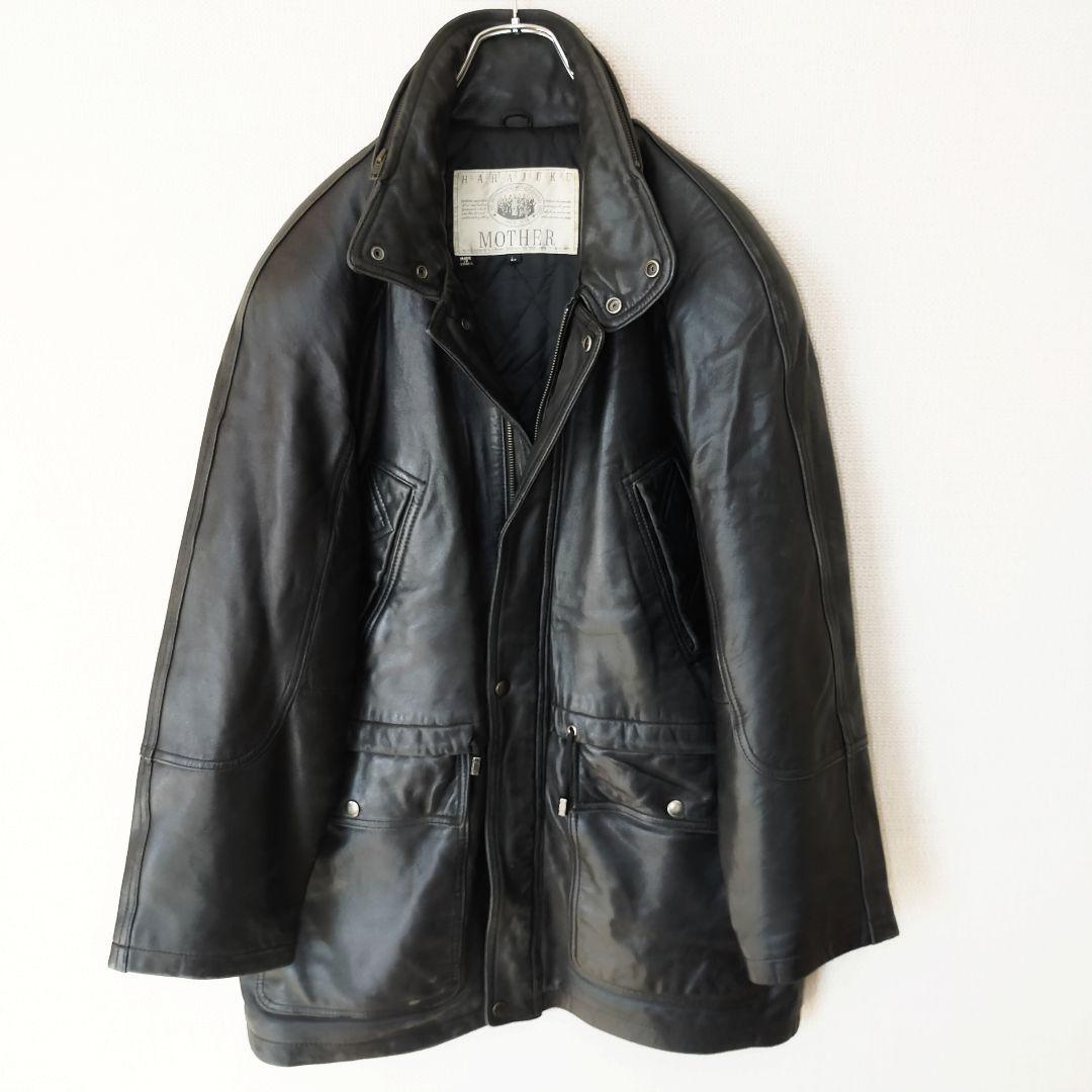 希少】ヴィンテージ オーバーサイズ レザージャケット ブラック黒 L
