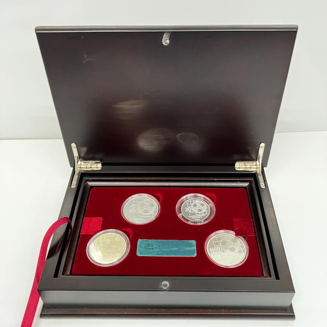 FIFA100周年記念銀貨 プルーフ銀貨　4枚セット 2004年　ワールドカップ
