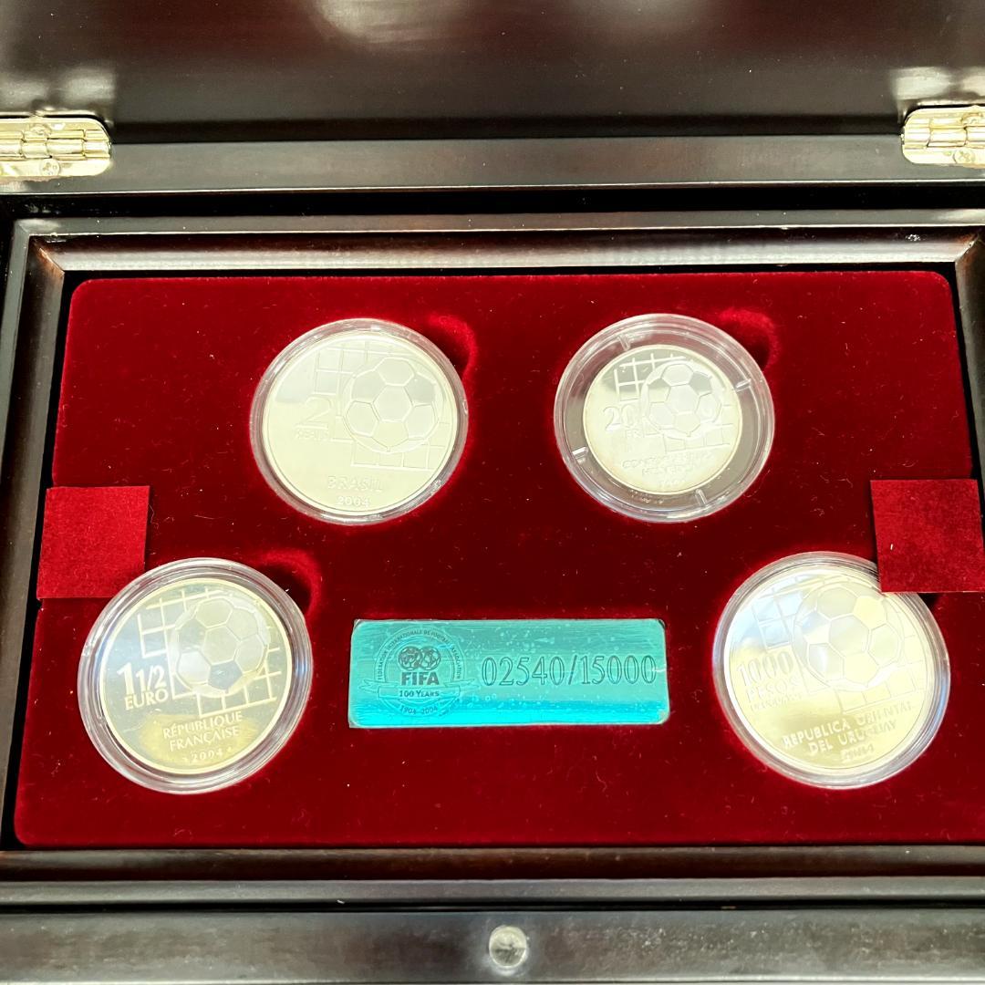 FIFA100周年記念銀貨 プルーフ銀貨　4枚セット 2004年　ワールドカップ