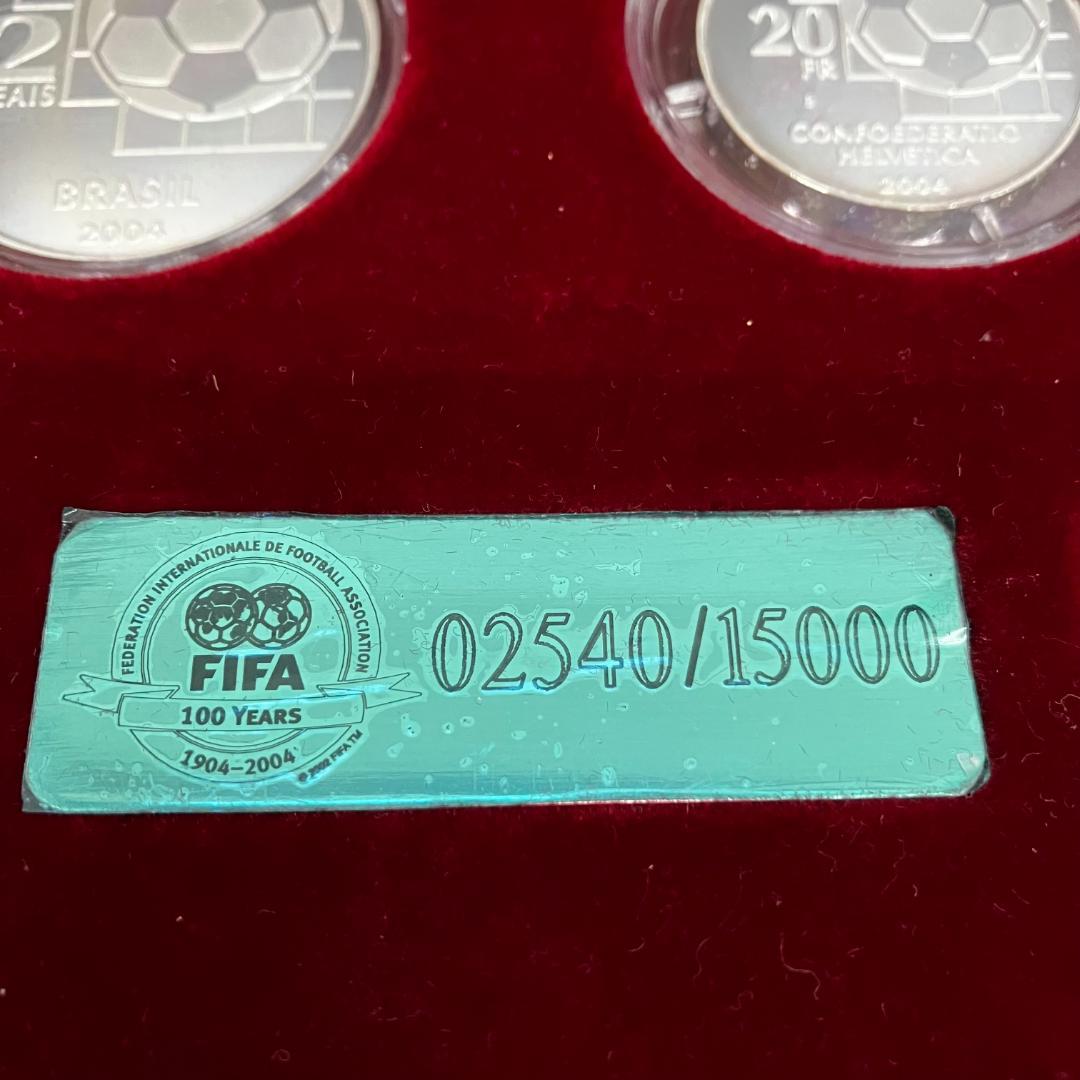 FIFA100周年記念銀貨 プルーフ銀貨　4枚セット 2004年　ワールドカップ