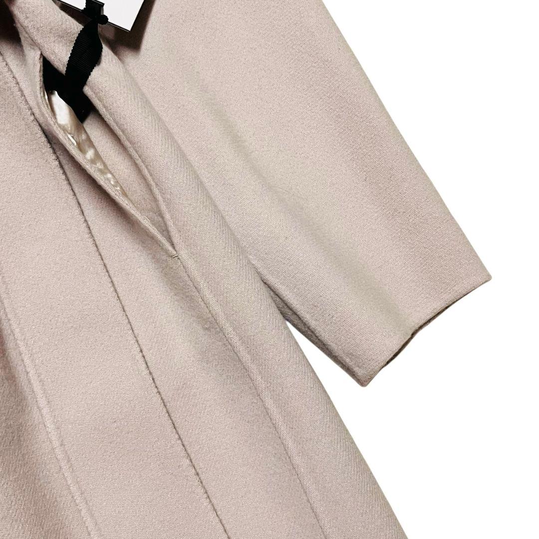 美品　カオス 11万　アールスーペリア ノーカラー ロングコート　ピンクベージュ