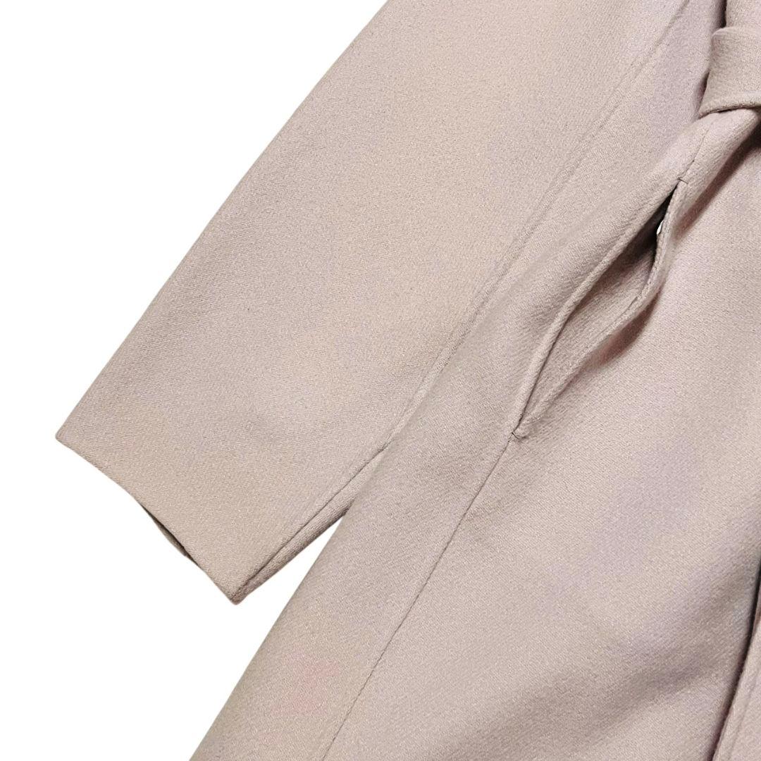 美品　カオス 11万　アールスーペリア ノーカラー ロングコート　ピンクベージュ