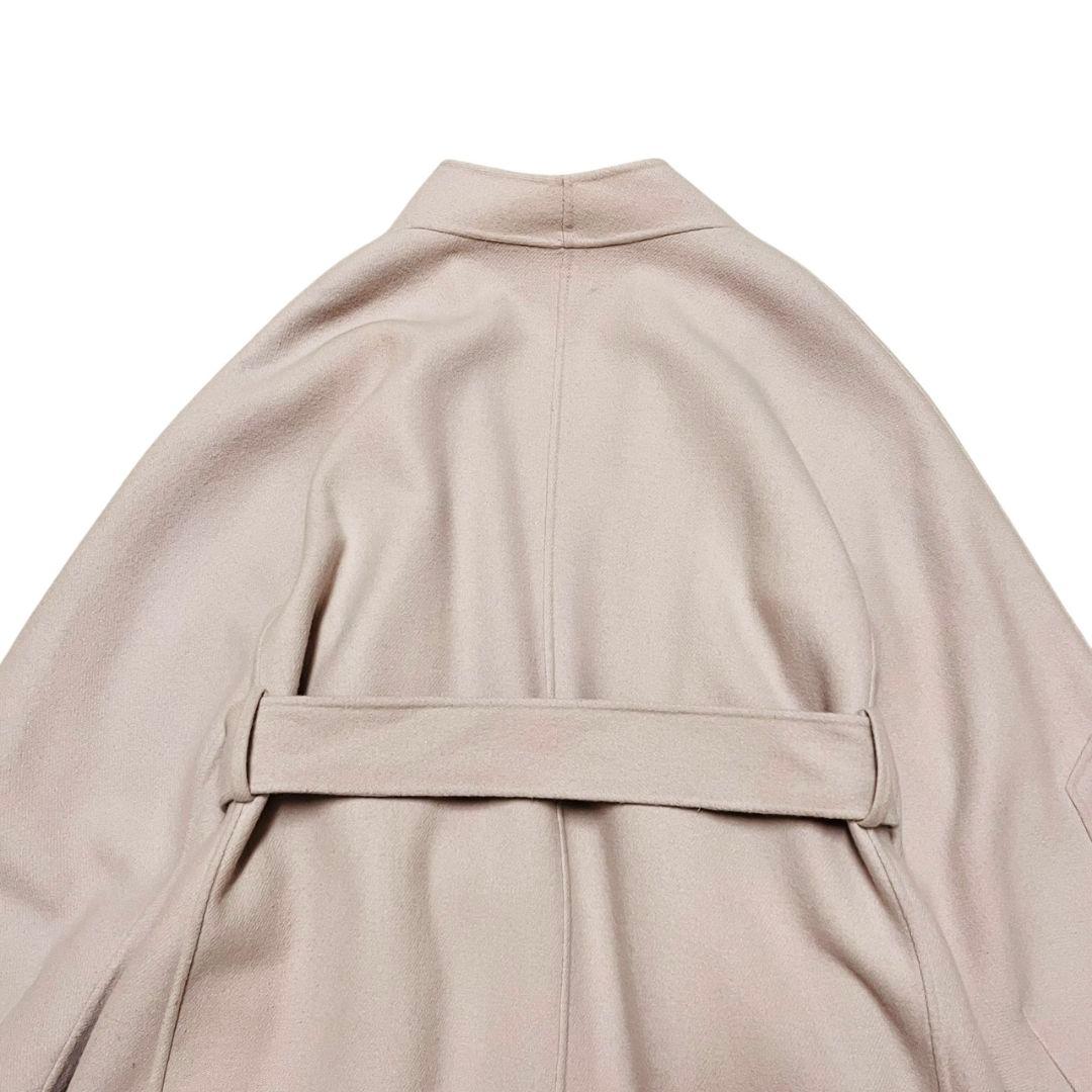美品　カオス 11万　アールスーペリア ノーカラー ロングコート　ピンクベージュ