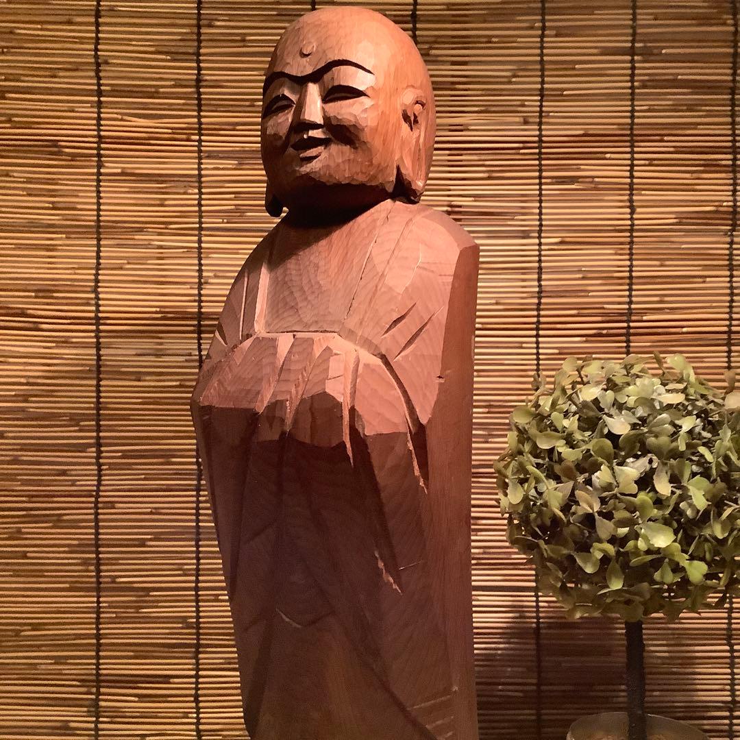 コダック様売約keep「合掌・勢至菩薩＋救世地蔵菩薩」ニ仏・漆金箔・木彫