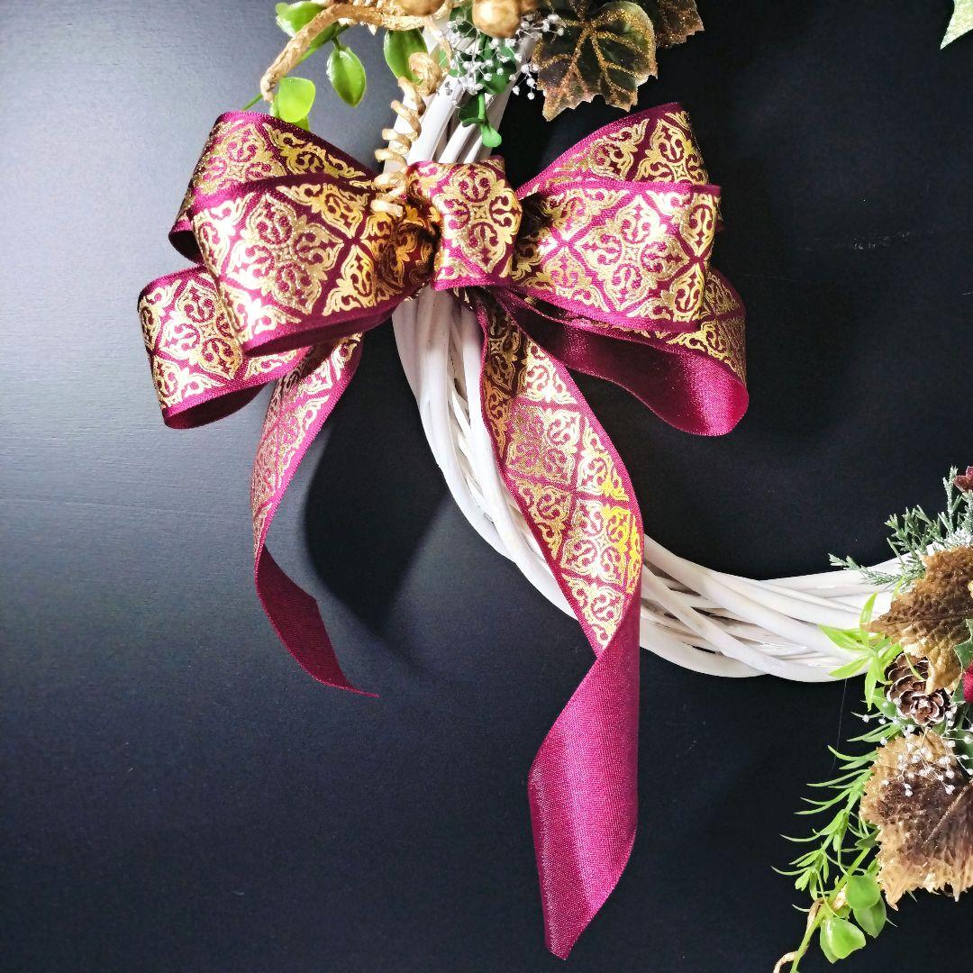 商品名【輝羅】みーこ❤ポインセチアのクリスマス フラワーリース✳玄関リース