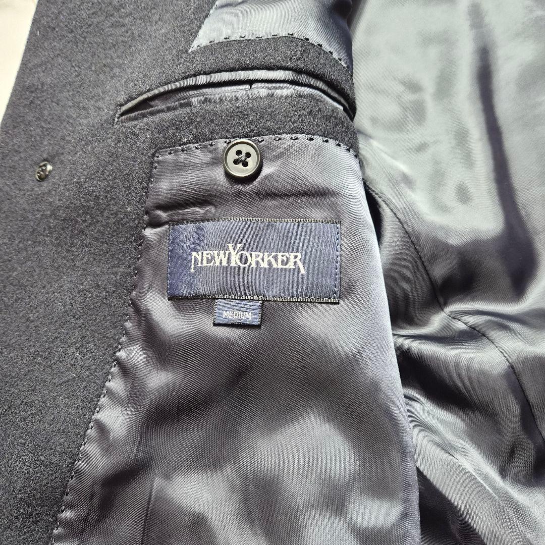 【美品】ニューヨーカー カシミヤ混 ステンカラーコート M