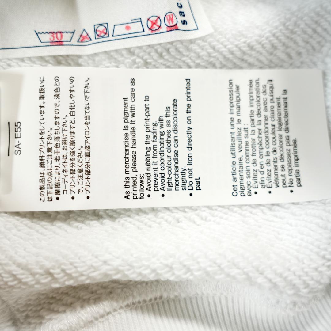 【新品未使用】sacai×マークゴンザレス　刺繍スウェット　Mサイズ　白