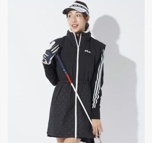 再再再値下げ新品　フィラゴルフ　中綿ワンピースLL　黒ブラックXL