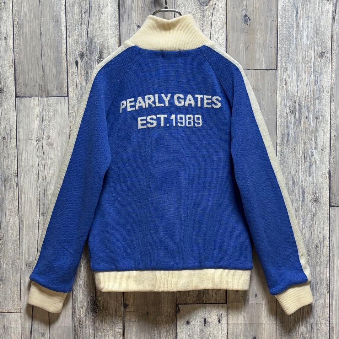 パーリーゲイツ　ニット　ジャケット ジップアップ　裏地あり　ウール混　1