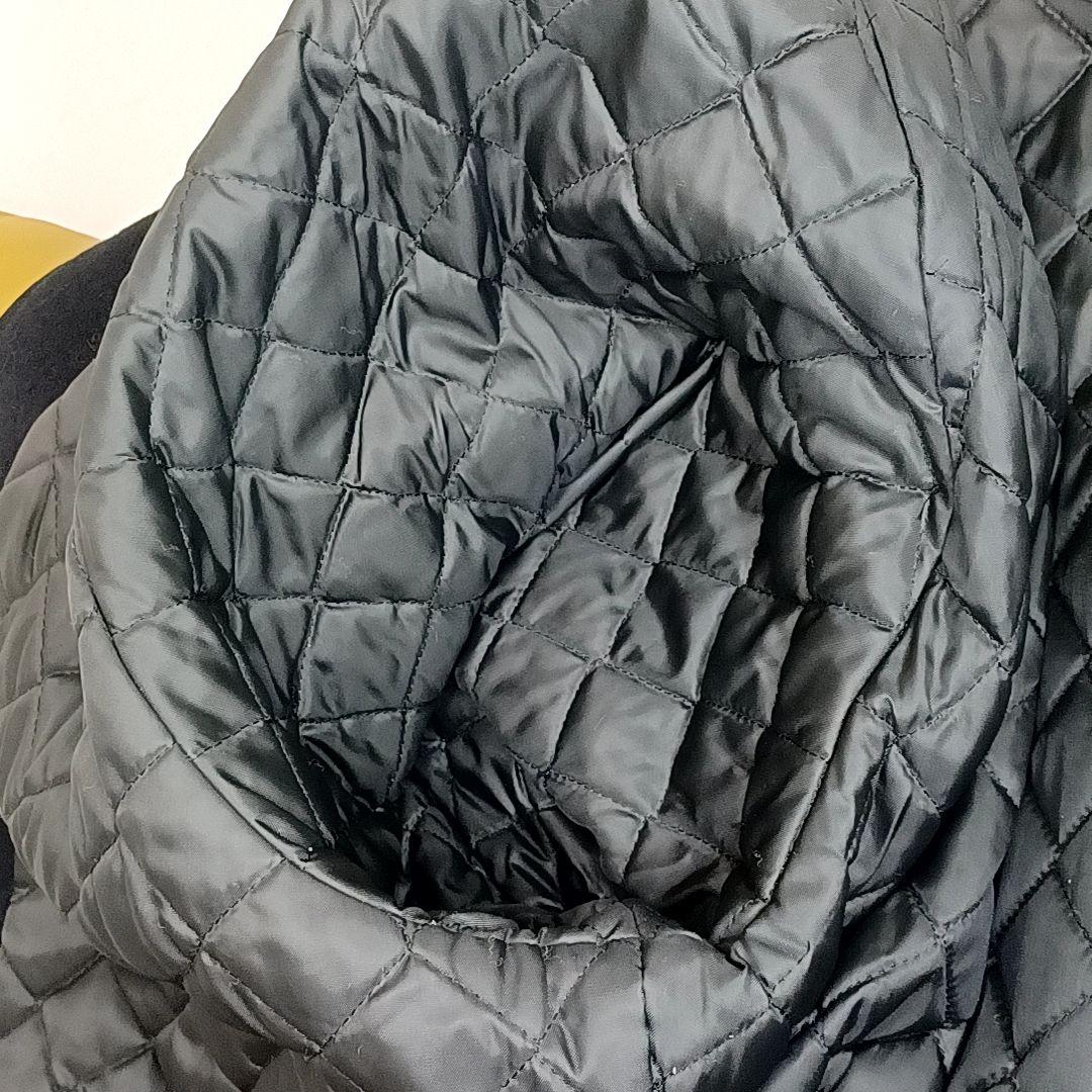 80s90s★カナダ製　メルトン×レザー　スタジャン　刺繍　ワッペン　ブラック