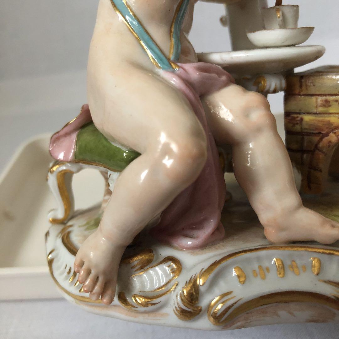 マイセン 陶器人形置物 チョコレートを作る天使 - メルカリ