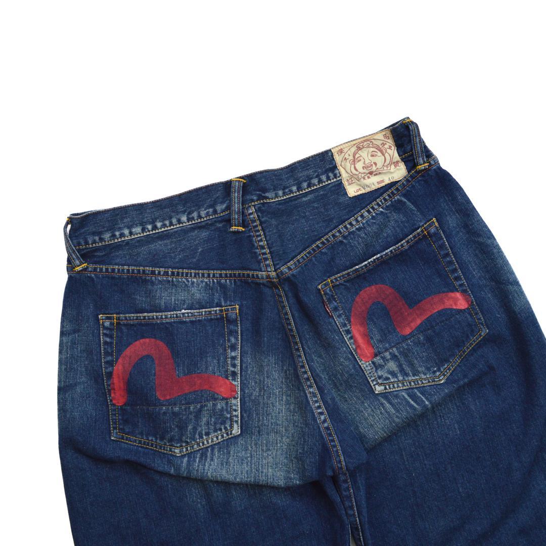 EVISUエヴィス 2001ヴィンテージ カモメ デニムハーフパンツXL