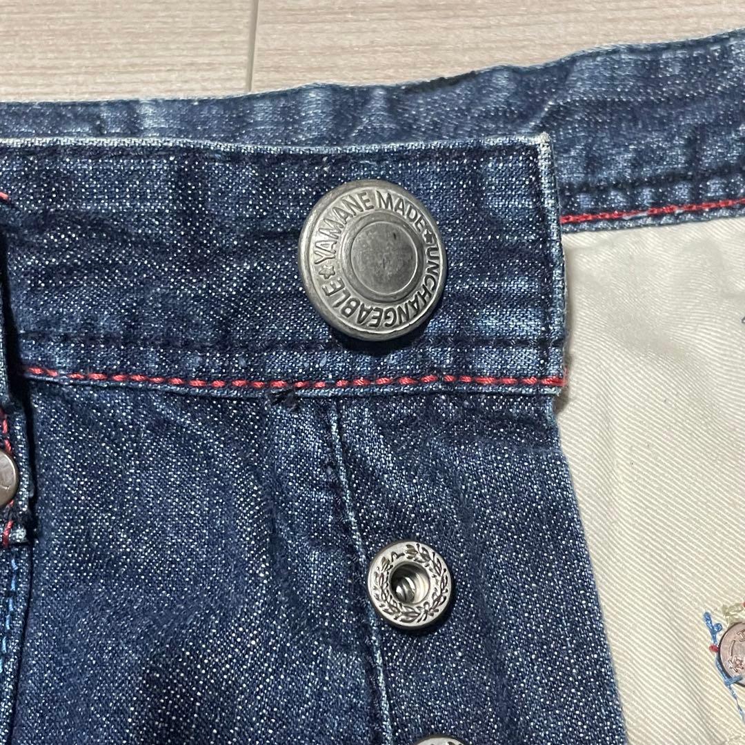 サイズ30 水色刺繍 パリ バックベルト ステッチ　エヴィス エビス