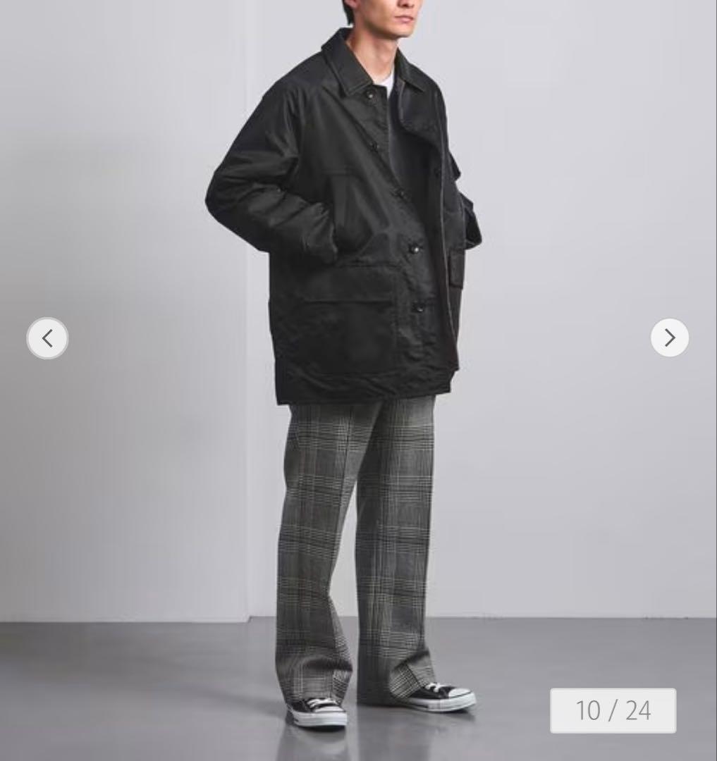 定価¥69960】ツイード ハーフ ステンカラーコート L グレー