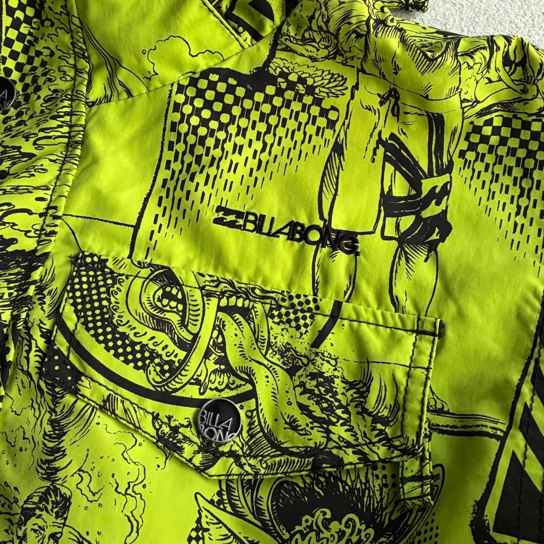 BILLABONG コミック柄 総柄 スノージャケット 2WAY仕様 Lサイズ