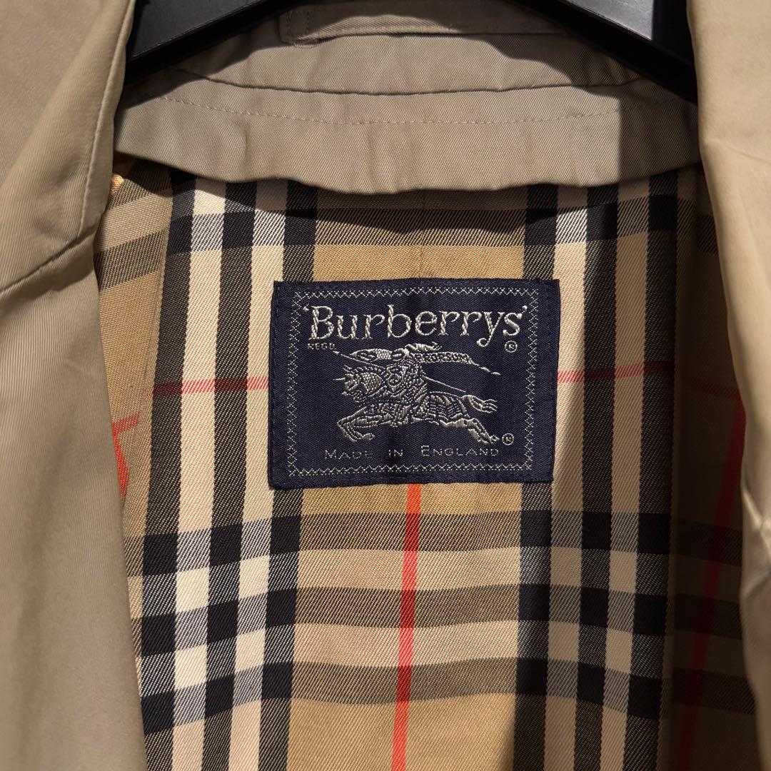 美品‼️バーバリー　ステンカラーコート ノバチェック　ウールライナー付き 玉虫色