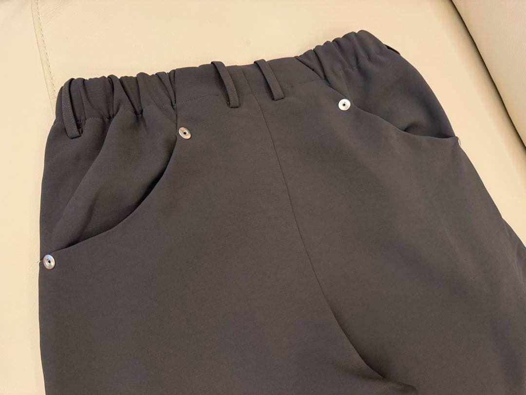 CONZ スラックス カーブレッグトラウザー ダブルクロス ダークグレー M