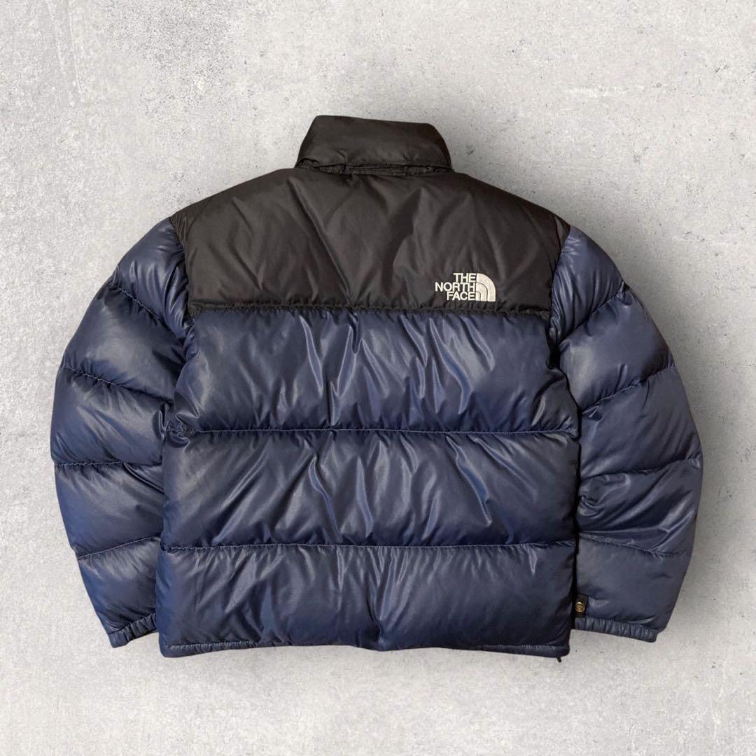 【ザ・ノースフェイス】ヌプシ　ダウンジャケット　700 S ネイビー　刺繍ロゴ