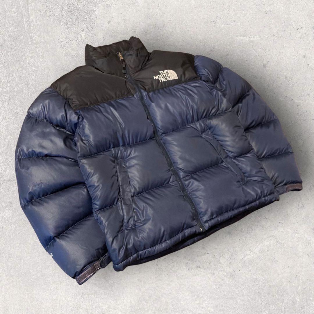 【ザ・ノースフェイス】ヌプシ　ダウンジャケット　700 S ネイビー　刺繍ロゴ