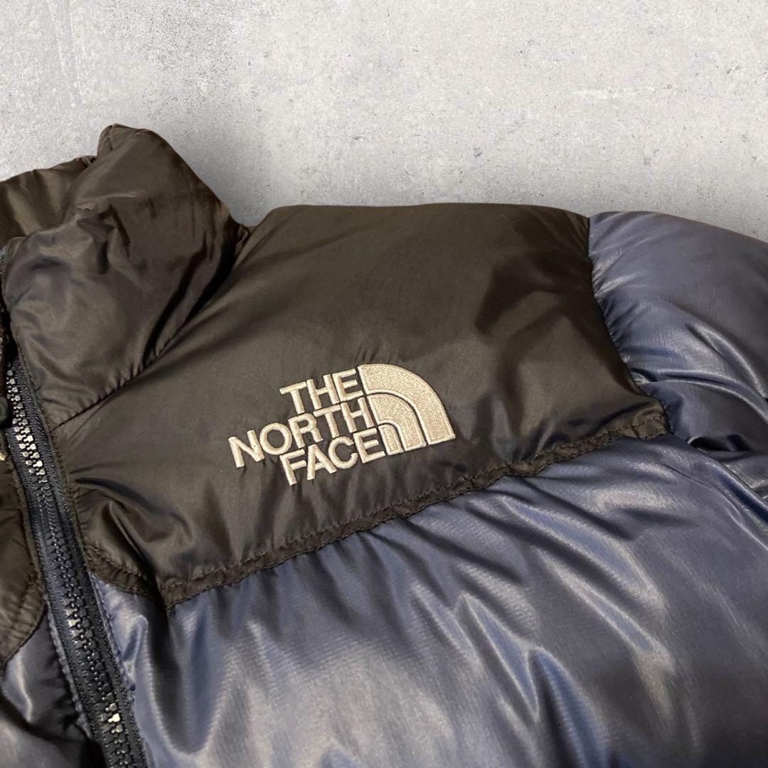 【ザ・ノースフェイス】ヌプシ　ダウンジャケット　700 S ネイビー　刺繍ロゴ