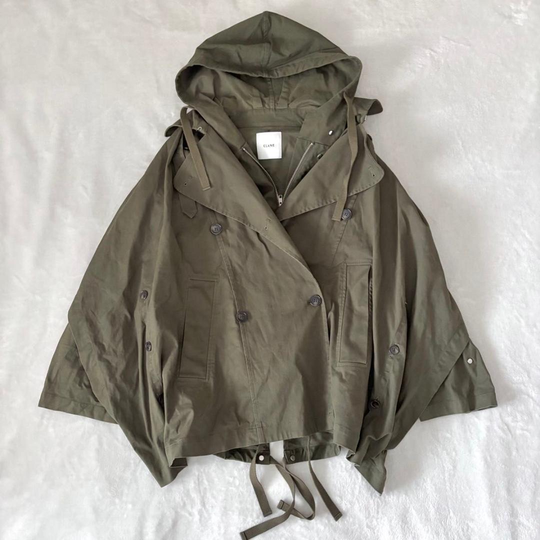 CLANE クラネ 2ウェイレイヤーミリタリーコート　カーキ　ポンチョ　ゆったり
