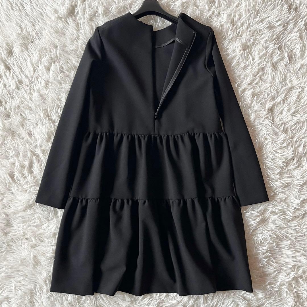 タグ付き✨ ヨーコチャン ロングスリーブバックティアードワンピースドレス 黒