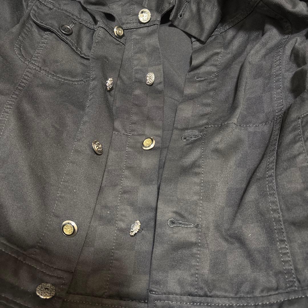 ブラックコムデギャルソン 黒のデニムレイヤージャケット