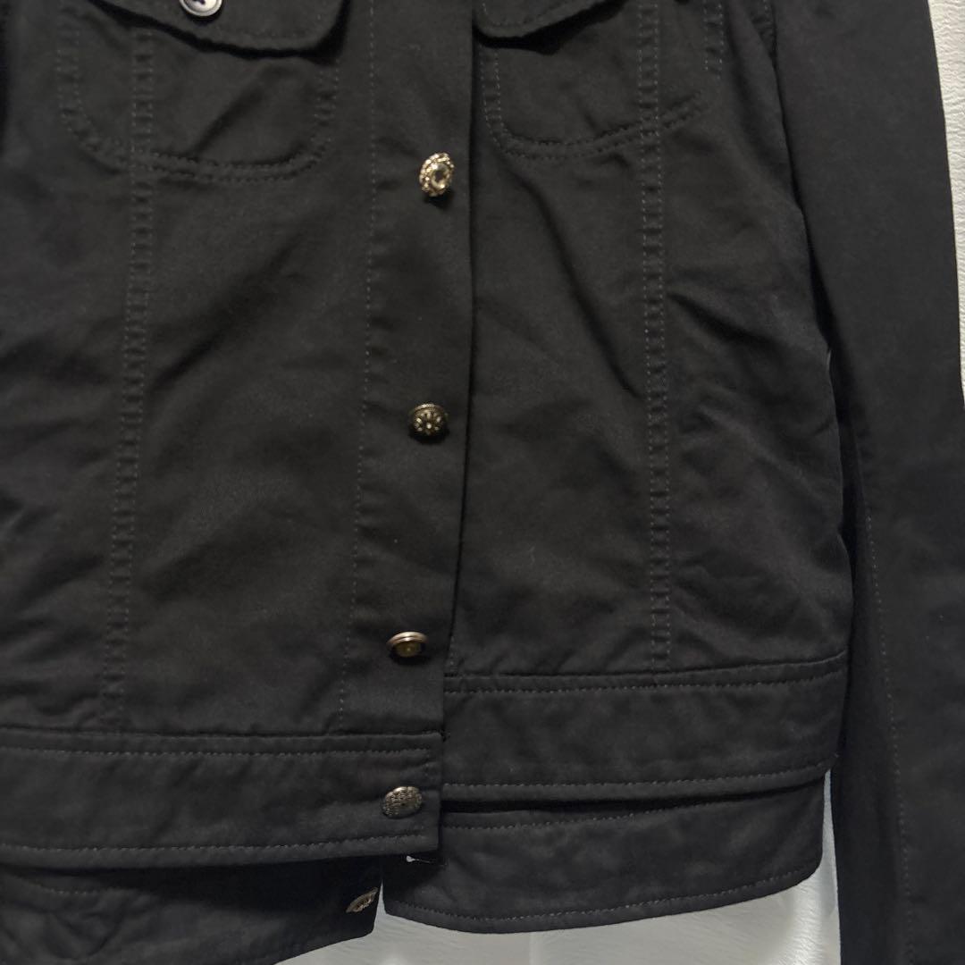 ブラックコムデギャルソン 黒のデニムレイヤージャケット