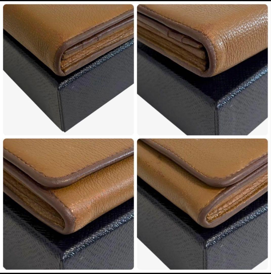 PRADA プラダ 二つ折り 長財布　茶色 ブラウン パスケース シボ革　希少品