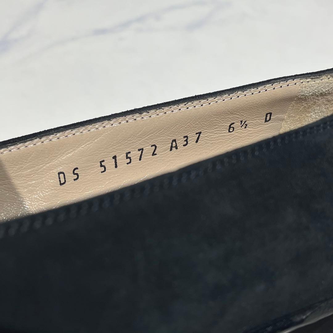 美品☆フェラガモ ガンチーニ ローファー 23.5cm 黒 スエード スリッポン