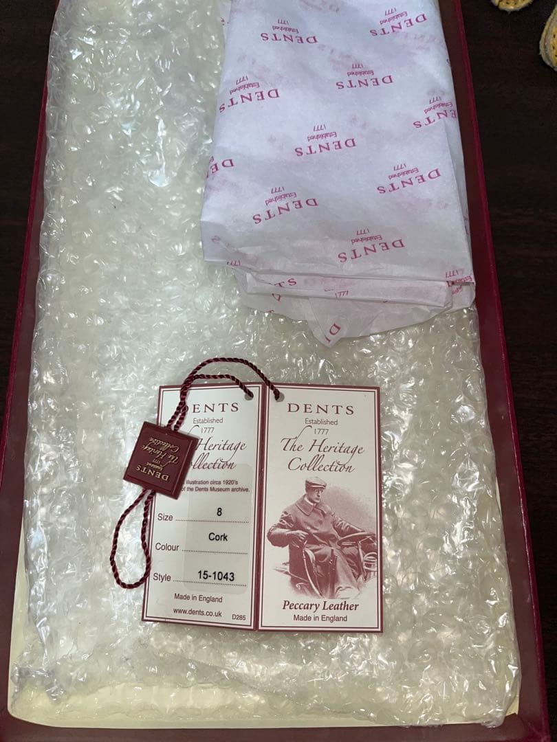 デンツ！人気の裏地なしペッカリーグローブ！Cork色　サイズ8 現定価11万円