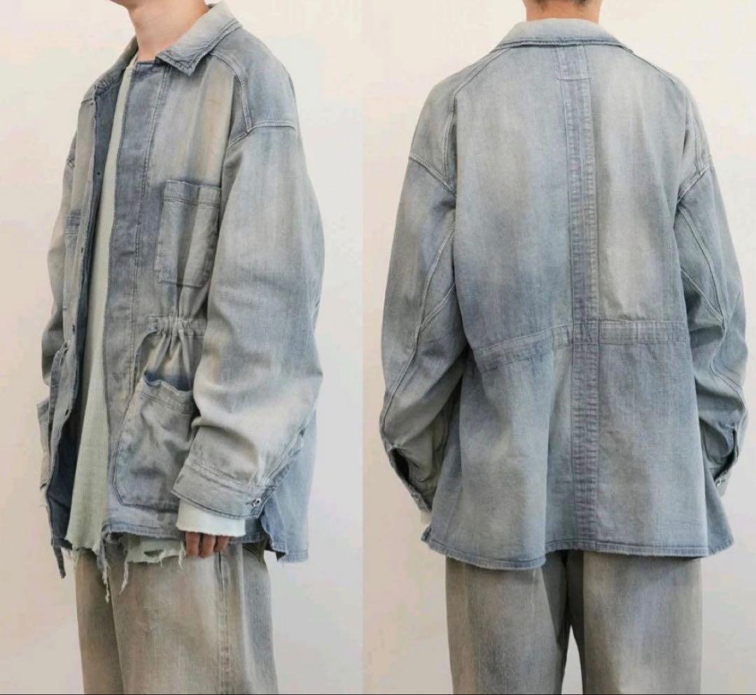 ジャケット・アウター ANCELLM AGING DENIM SHIRT JACKET