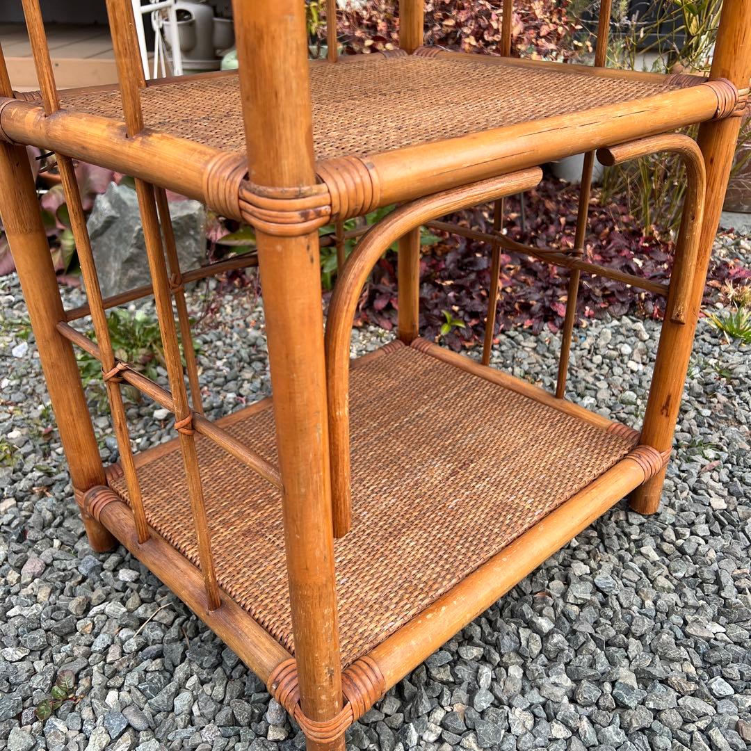 籐家具 ラタン アーチ型 飾り棚 シェルフチェスト エスニック 古民家