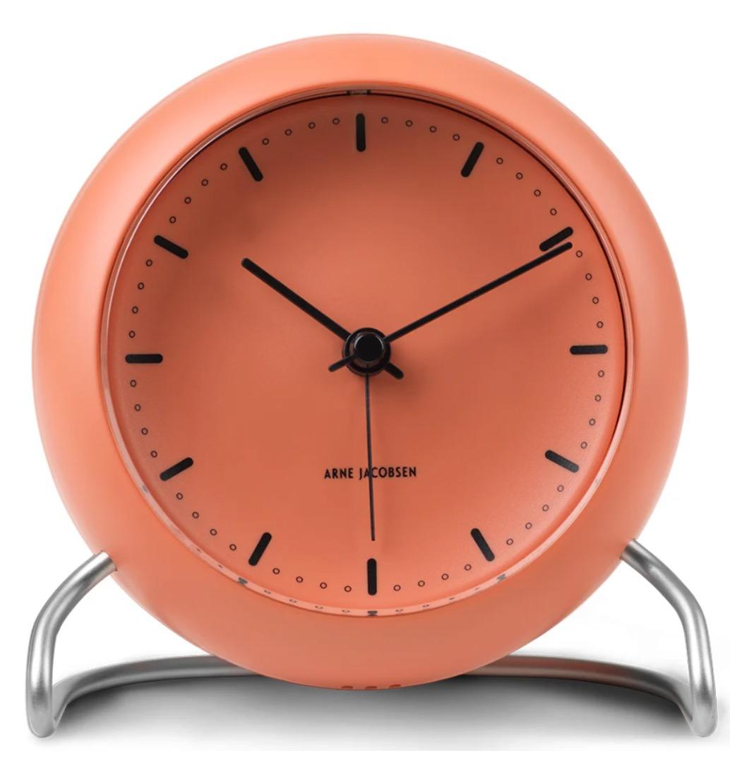 アルネヤコブセン シティホール 置時計 テーブルクロック ペールオレンジ