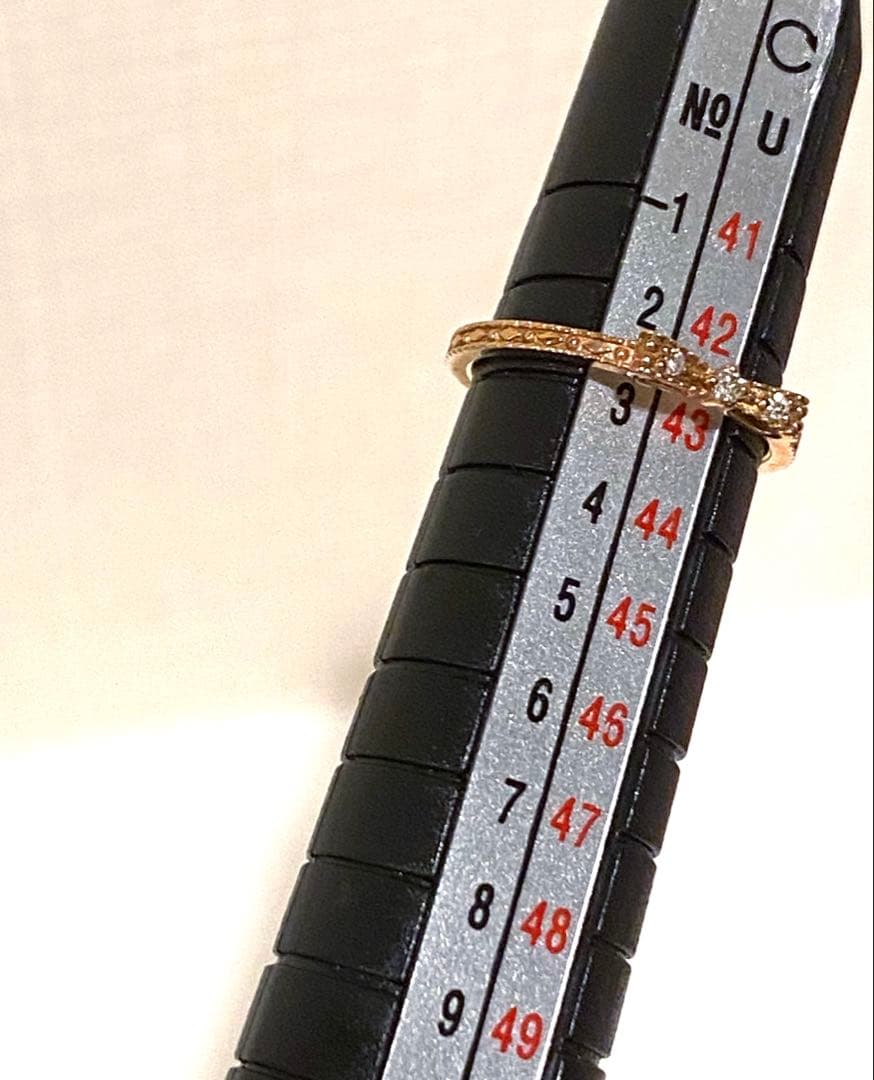 NOJESS ピンクゴールド ピンキーリング ダイヤモンド リボン K10