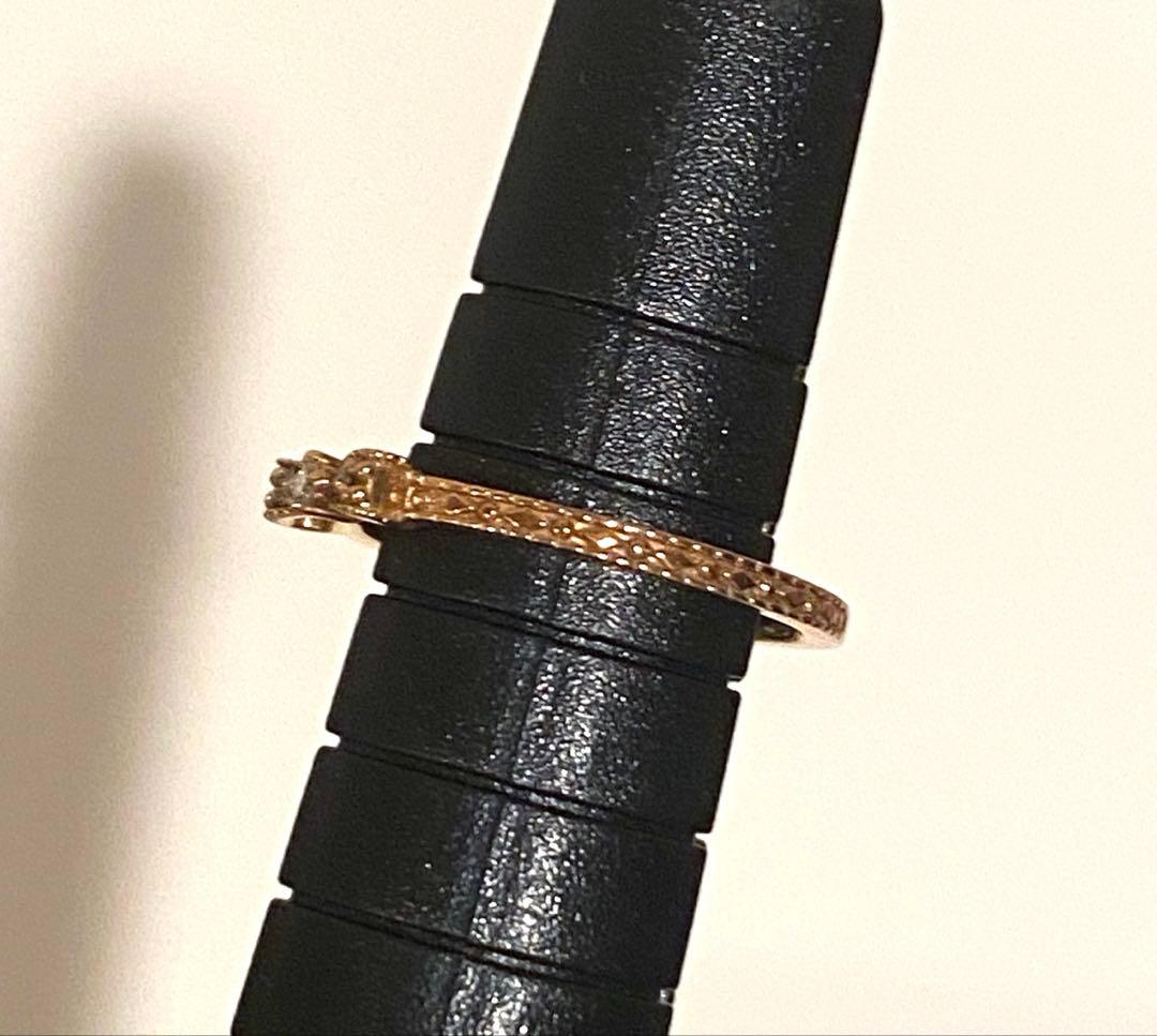 NOJESS ピンクゴールド ピンキーリング ダイヤモンド リボン K10