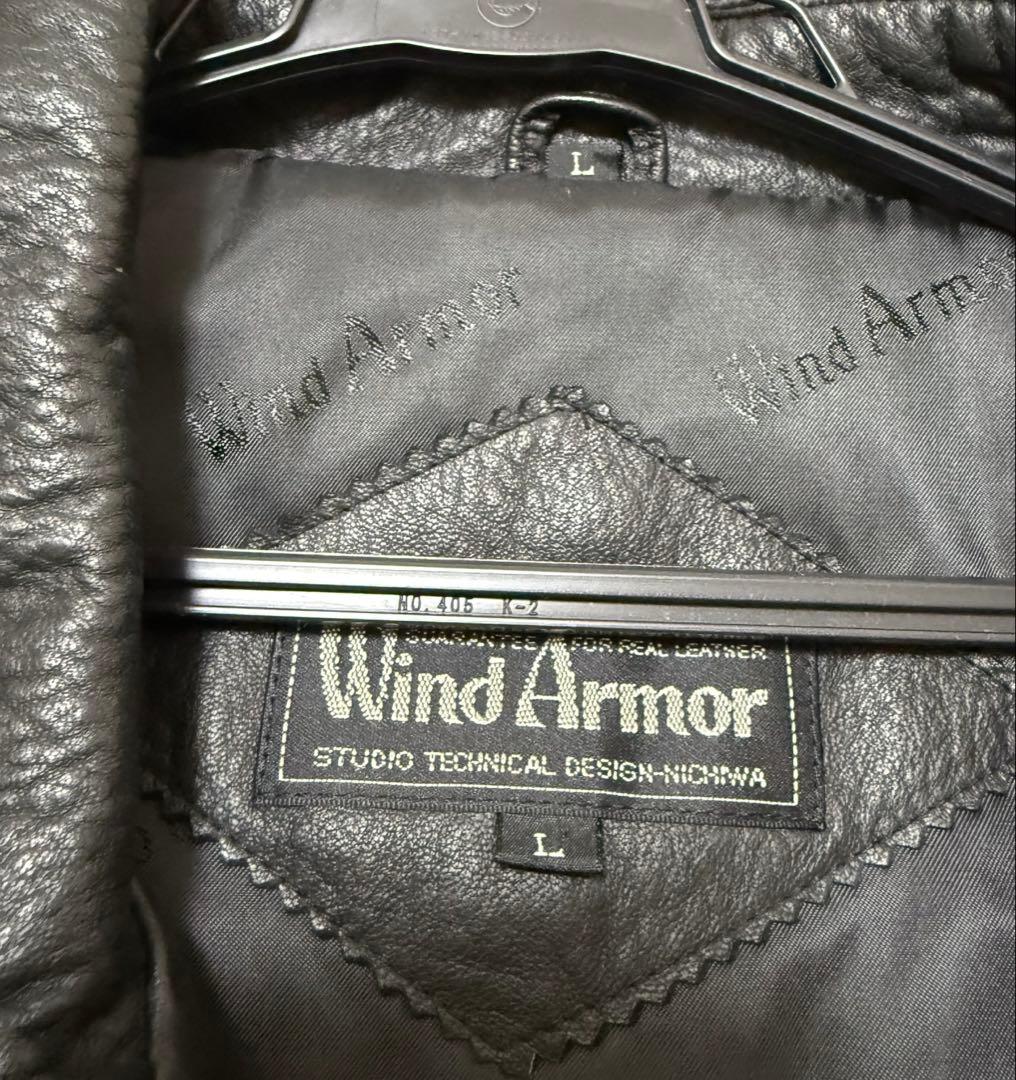 【極美品】WIND ARMOR レザーステンカラーコート　イタリア製シープスキン
