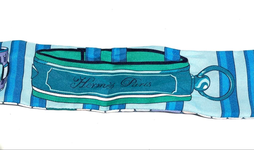 ★HERMES コリエドシアン リミックス ブルー ツイリー シルク 真贋済