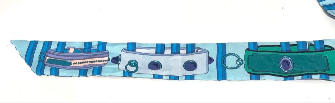 ★HERMES コリエドシアン リミックス ブルー ツイリー シルク 真贋済