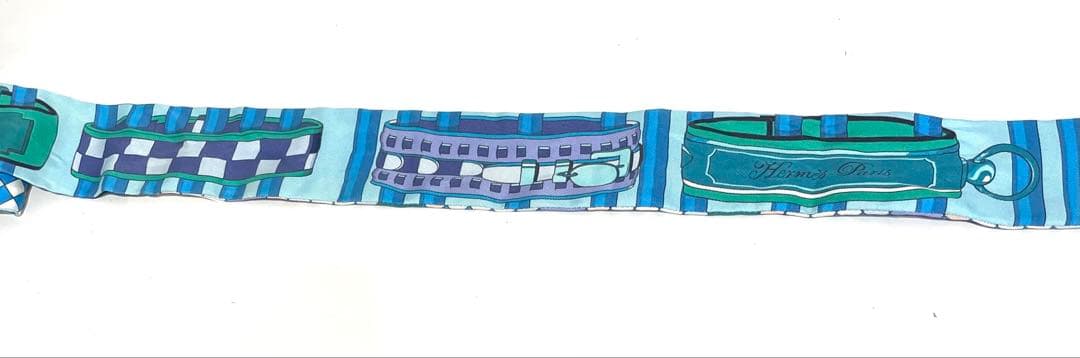 ★HERMES コリエドシアン リミックス ブルー ツイリー シルク 真贋済