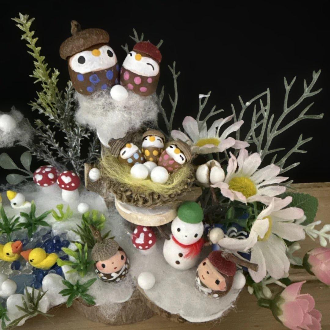 どんぐりアート♡節分オブジェ＆かまくらオブジェ2品♡