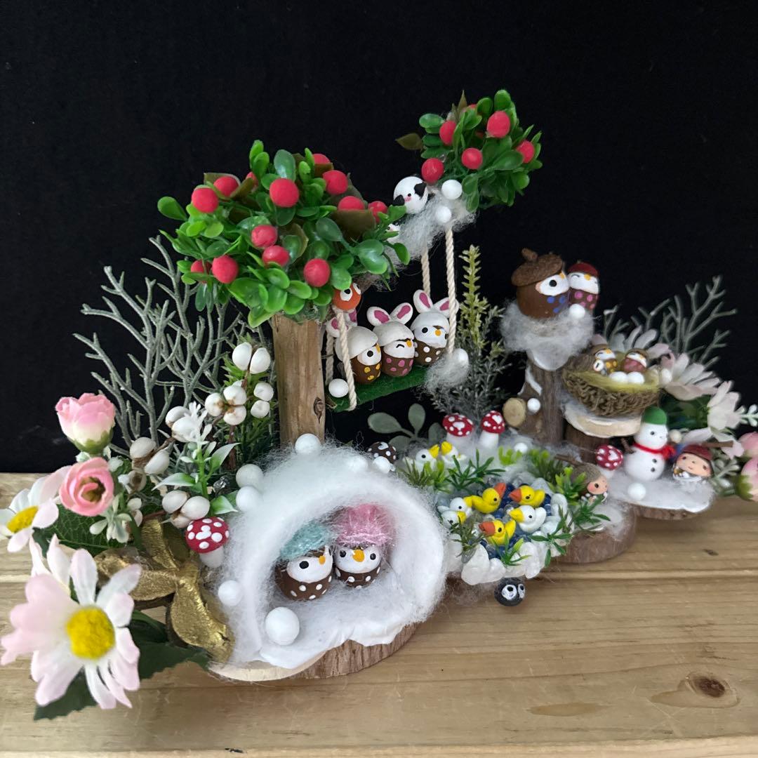 どんぐりアート♡節分オブジェ＆かまくらオブジェ2品♡