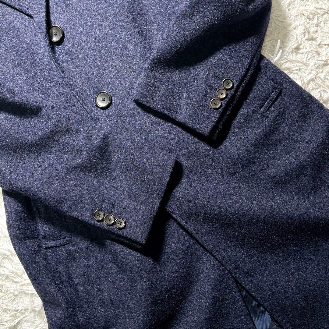 美品】EDIFICE チェスターコート カシミヤ混 ネイビー 44 ウール