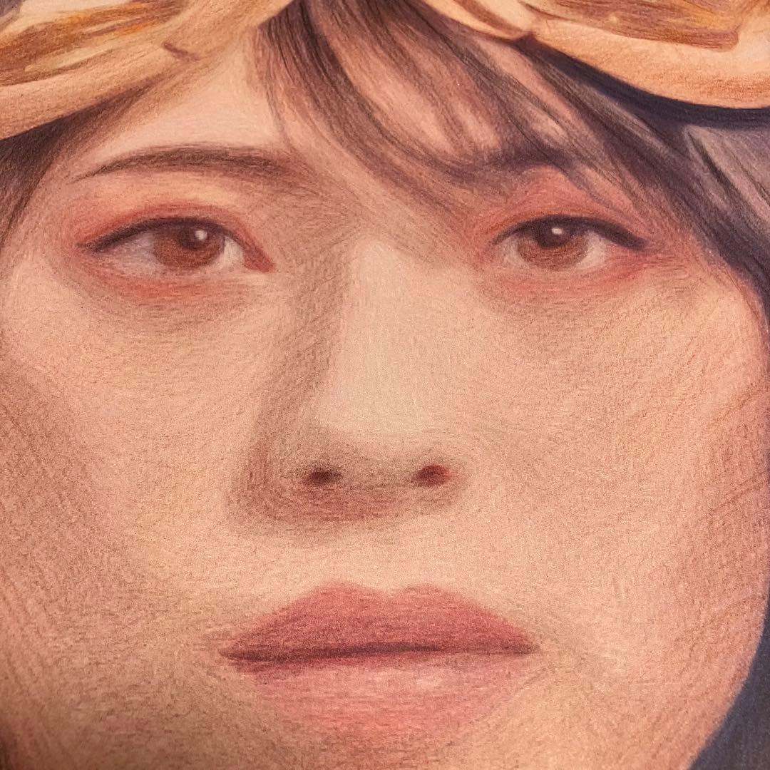 資生堂 マジョリカマジョルカ 額装品 額縁寸法32cm×29cm×1.5㎝色鉛筆