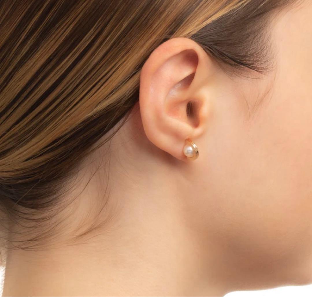 美品　hirotaka ヒロタカ　BELUGA アコヤパール ピアス S サイズ