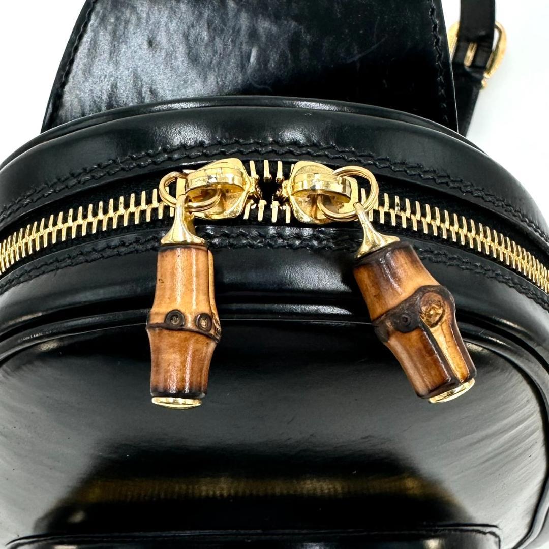GUCCI グッチ ショルダーバッグ ボディバッグ レザー ブラック バンブー