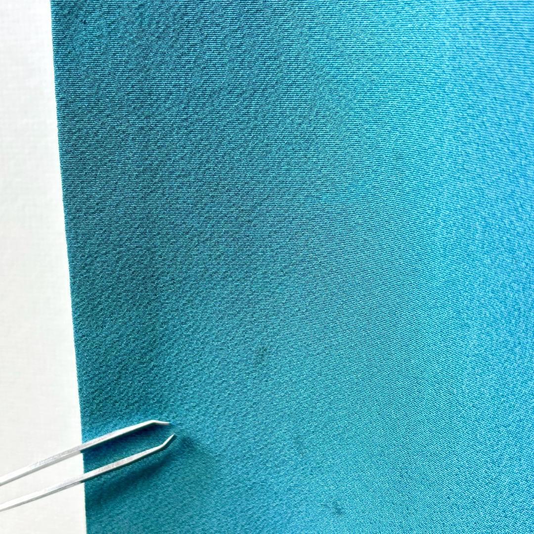 人気色 色無地 納戸色 一つ紋 正絹 広襟 袷 裄64 IS1062☆