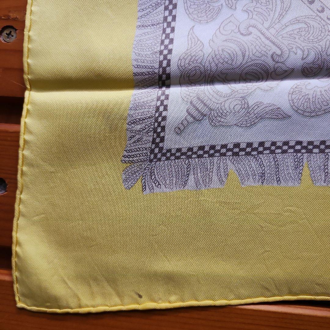 エルメス　スカーフ　イエロー　馬柄